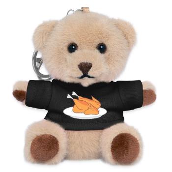 Whole chicken on a plate – for chicken lovers - Teddy Keyring - black - Front