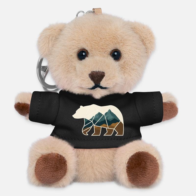 Bär Design geometrisch - Teddy Schlüsselanhänger - Schwarz