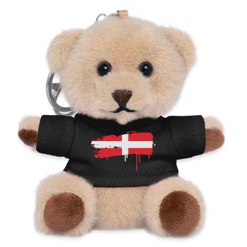 Brushstroke inspired by the flag of Switzerland - Teddy Keyring - black - Front