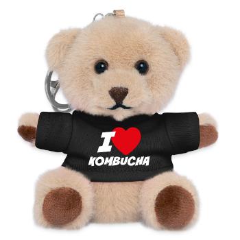 I love kombucha - Teddy Keyring - black - Front