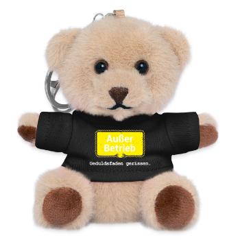 Out of service – patience thread broken saying motif - Teddy Keyring - black - Front