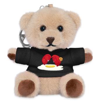 Weihnachtskugel zerbrochenes Ei - Teddy Schlüsselanhänger - Schwarz - Vorne