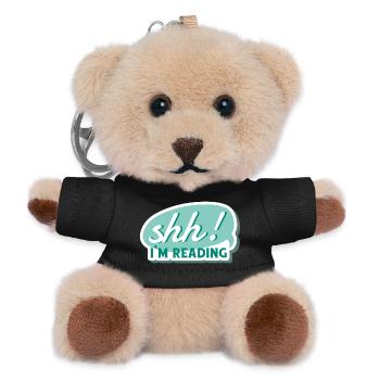 Shh! I'm Reading - Quiet, I Read - Book, Books - Teddy Keyring - black - Front