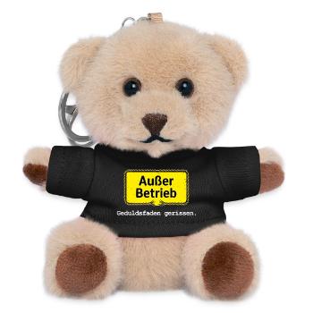Out of service – patience thread broken saying motif - Teddy Keyring - black - Front
