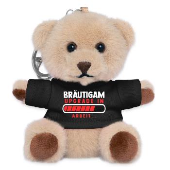 Bräutigam Polterabend Junggesellenabschied - Teddy Schlüsselanhänger - Schwarz - Vorne