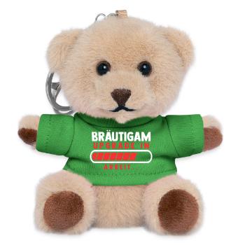 Bräutigam Polterabend Junggesellenabschied - Teddy Schlüsselanhänger - Grün - Vorne