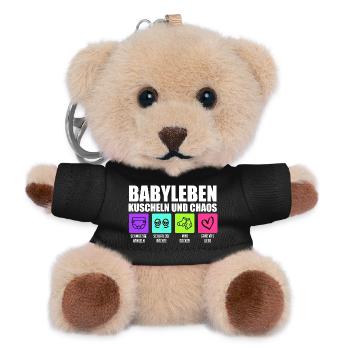 Expectant mother BABY LIFE CUDDLE AND CHAOS - Teddy Keyring - black - Front