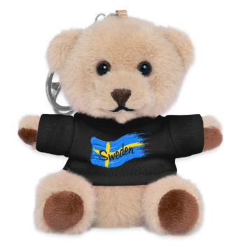 Schwedische Fahne - Teddy Schlüsselanhänger - Schwarz - Vorne