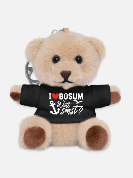 Nordsee Urlaub BÜSUM WATT SONST Lustiges - Teddy Schlüsselanhänger - Schwarz