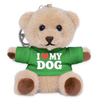 I love my dog Hundeliebe - Teddy Schlüsselanhänger - Grün - Vorne