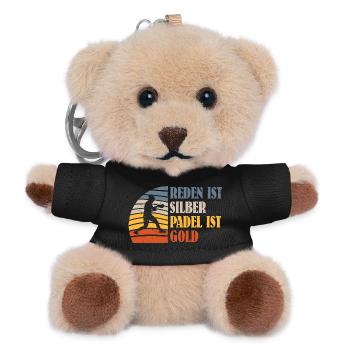 Padel game TALKING IS SILVER PADEL IS GOLD Funny - Teddy Keyring - black - Front