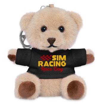Sim Racing Renntag - Teddy Schlüsselanhänger - Schwarz - Vorne