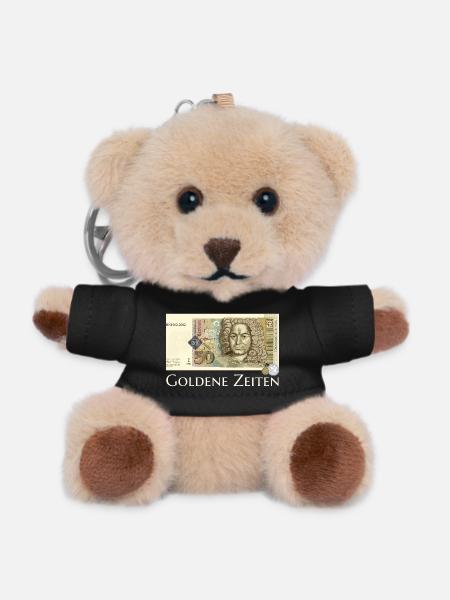 Goldene Zeiten DM Retro 50er, Handzeichnung  - Teddy Schlüsselanhänger - Schwarz