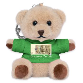 Goldene Zeiten DM Retro 50er, Handzeichnung  - Teddy Schlüsselanhänger - Grün - Vorne