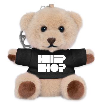 Hip-Hop-Blocktypografie - Teddy Schlüsselanhänger - Schwarz - Vorne