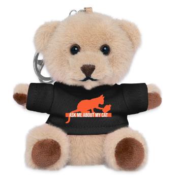 Ask Me About My Cat Cat Pet Love Animal Love - Teddy Keyring - black - Front