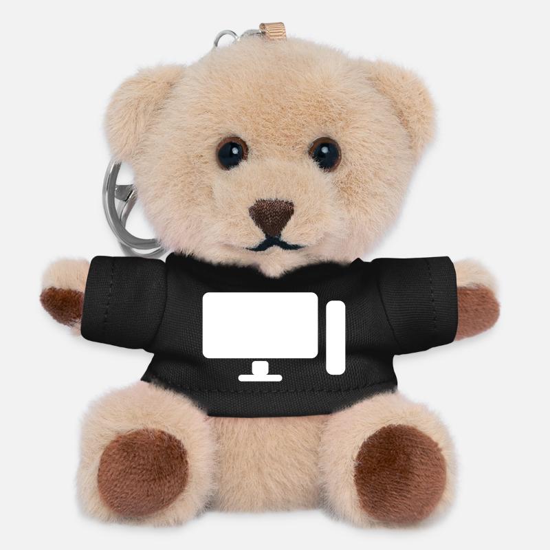 Icône minimaliste de configuration PC – Gamer Design - Porte-clés ourson - noir