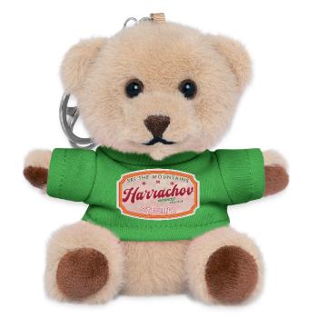Harrachov Tschechisches Skilabel Tschechien Retro - Teddy Schlüsselanhänger - Grün - Vorne