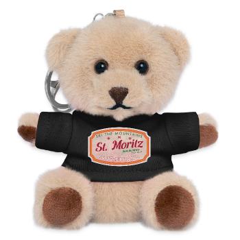 Label de ski de montagne St Moritz - Porte-clés ourson - noir - Devant