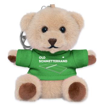 Table Tennis Old Schmetterhand Saying - Teddy Keyring - green - Front
