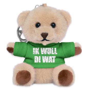 Lustiger Plattdeutscher Spruch - Teddy Schlüsselanhänger - Grün - Vorne