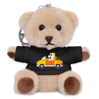 Hamster Car - Teddy Keyring - black - Front