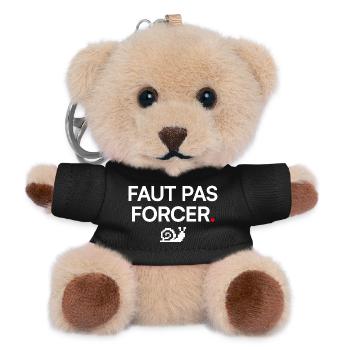 DON'T FORCE IT | Lazy humour - Teddy Keyring - black - Front