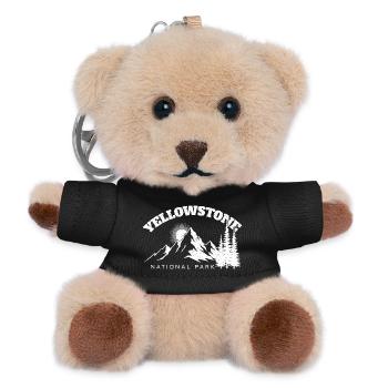 Yellowstone National Park Hiking - Teddy Keyring - black - Front