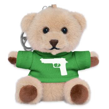 Pistol silhouette in contrast - Teddy Keyring - green - Front