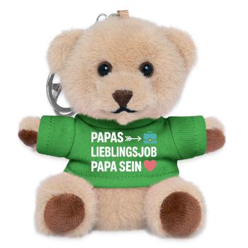 Papas Lieblingsjob Papa Sein Vater Vatertag Spruch - Teddy Schlüsselanhänger - Grün - Vorne