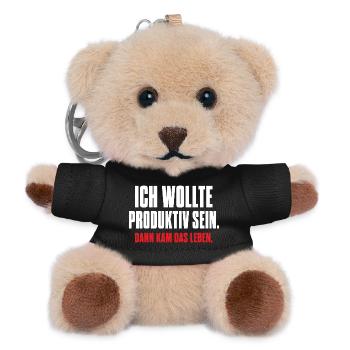 Ich wollte produktiv sein – Dann kam das Leben - Teddy Schlüsselanhänger - Schwarz - Vorne