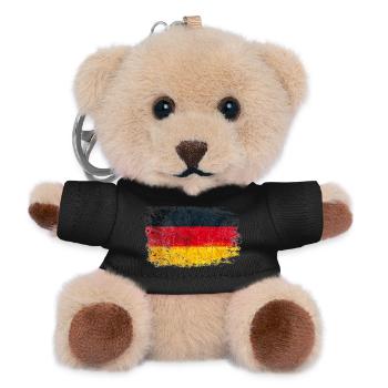 Grunge German Flag - Teddy Keyring - black - Front