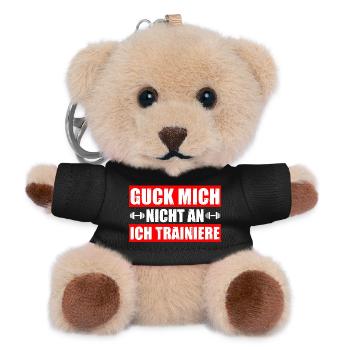 Guck mich nicht an Bodybuilding Gym Kraftsport - Teddy Schlüsselanhänger - Schwarz - Vorne