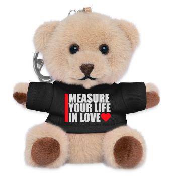 Measure Your Life In Love Inspirierend Liebe Logo - Teddy Schlüsselanhänger - Schwarz - Vorne