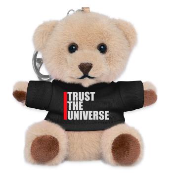 Trust The Universe Spirituell Universum Zitat Logo - Teddy Schlüsselanhänger - Schwarz - Vorne