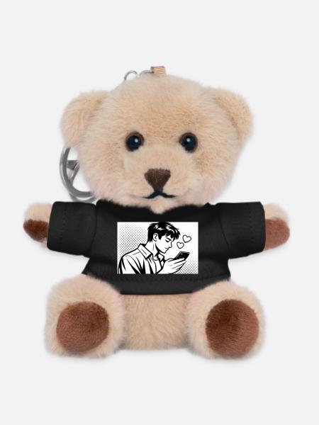 Homme amoureux - Porte-clés ourson - noir