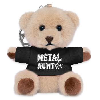 Metal Aunt Heavy Metal Geschenk für Tante - Teddy Schlüsselanhänger - Schwarz - Vorne