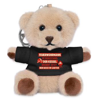 Feuerwehrmann Im Ruhestand Kessel Brennt Im Garten - Teddy Schlüsselanhänger - Schwarz - Vorne