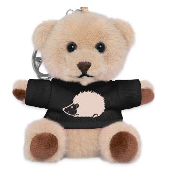 Cuddly hedgehog silhouette - Teddy Keyring - black - Front