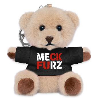 Meck Furz | Merz - nicht mein Kanzler - Teddy Schlüsselanhänger - Schwarz - Vorne