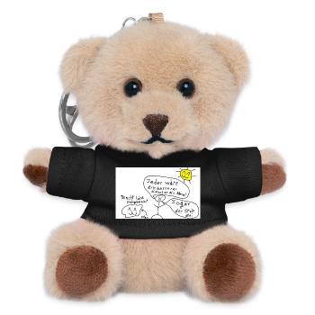 Stein_ist_der_bessere_Kanzler - Teddy Schlüsselanhänger - Schwarz - Vorne