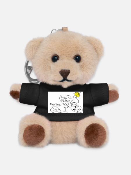Stein_ist_der_bessere_Kanzler - Teddy Schlüsselanhänger - Schwarz