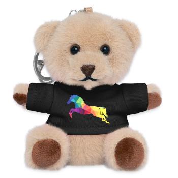 Springendes Pferd - Teddy Schlüsselanhänger - Schwarz - Vorne