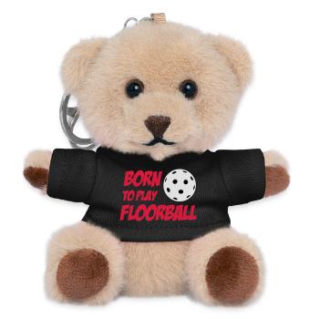 Born To Play Floorball - Teddy Keyring - black - Front