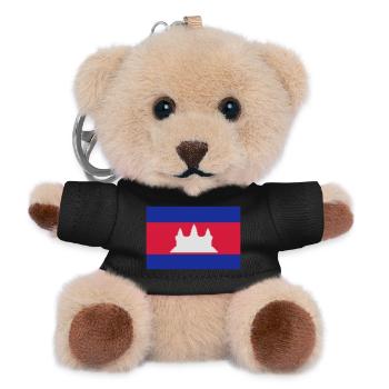 Flag of Cambodia - Teddy Keyring - black - Front