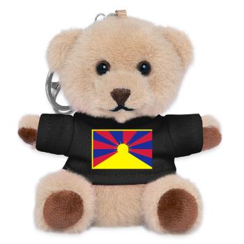 Flag of Tibet - Teddy Keyring - black - Front