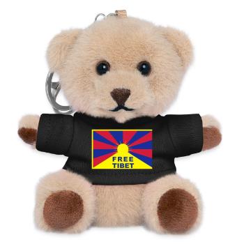 Free Tibet - Teddy Keyring - black - Front