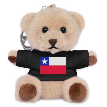 Chilenische Flagge Stylisiert - Teddy Schlüsselanhänger - Schwarz - Vorne