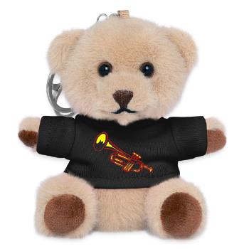 Trompete Bläser Design - Teddy Schlüsselanhänger - Schwarz - Vorne