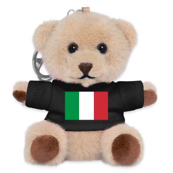 Italy tricolor flag - Teddy Keyring - black - Front